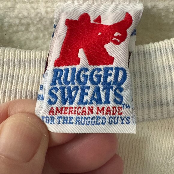 Vtg 90s Rugged Sweats cream cotton crewneck Alaska Denali sweatshirt men's XXL - Picture 5 of 6